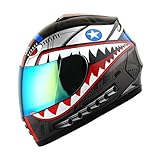 WOW Motorcycle Full Face Helmet Street Bike BMX MX Youth Kids Shark Black
