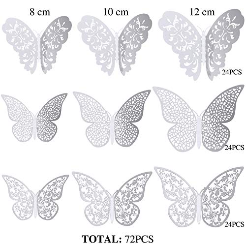 image for Bememo 72 Pieces 3D Butterfly Wall Decals Sticker Wall Decal Decor Art
