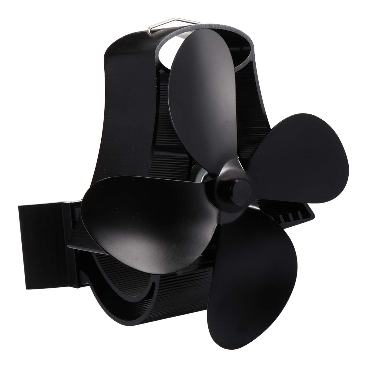MAGICLULU Thermischer Lüfter für Kaminofen mit 4 Flügeln aus Oxidierter Aluminiumlegierung Hitzeresistent und Stromlos für Sommeratmosphäre im Wohnzimmer