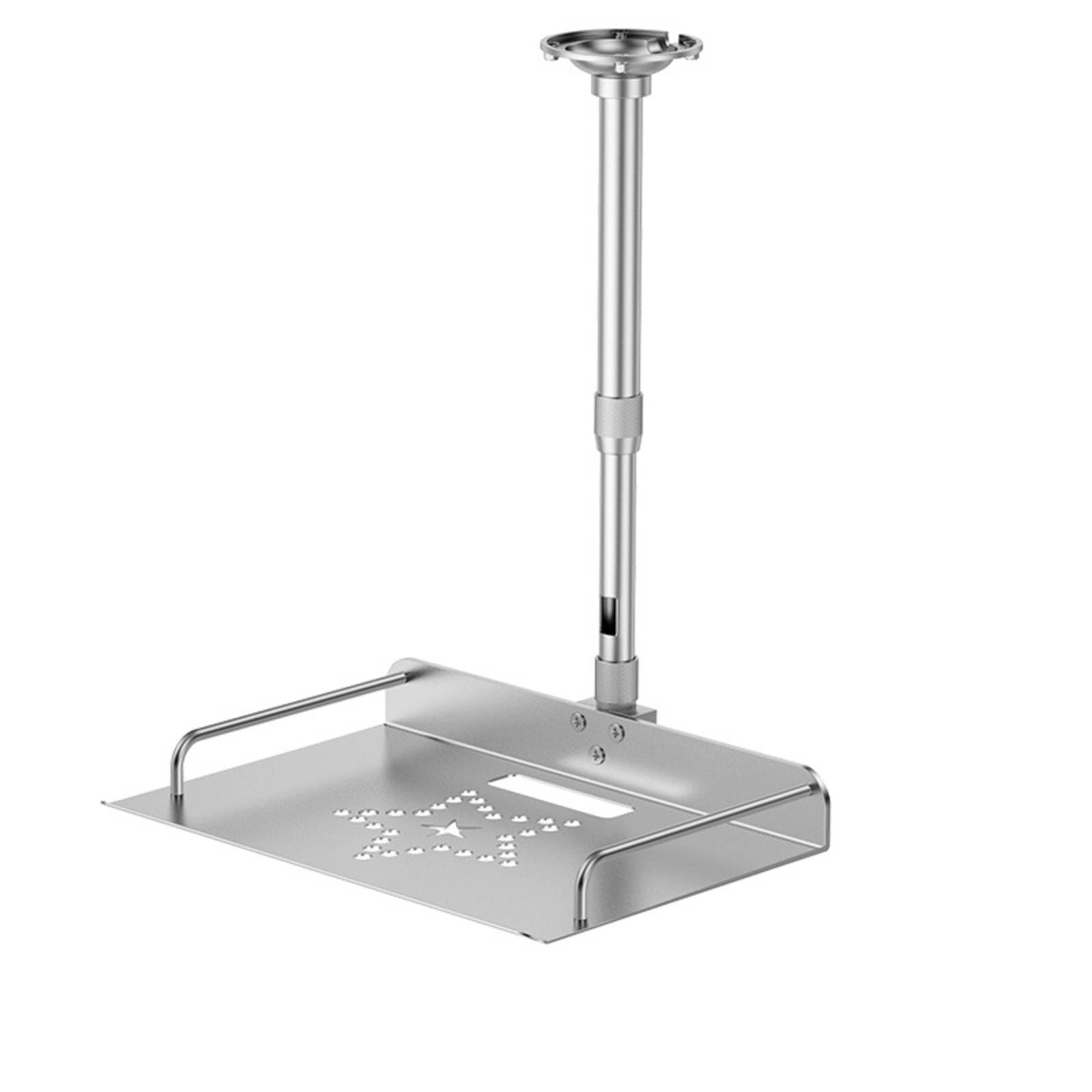 Soporte de Proyector Montaje de Techo Bandeja Ajustable Poste Telescópico Construcción de Aleación de Aluminio Estabilidad con Placa Redonda, 30-60cm