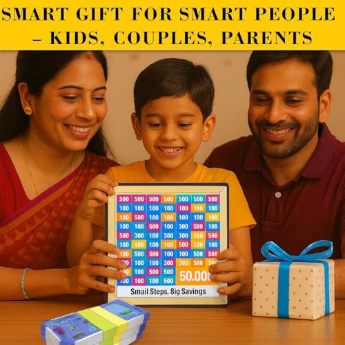 Image of Bonsenkitchen Money Saving Box for Kids and Adults | Wooden Money Bank with Lock | 50,000 Saving Box with Numbers | Undiyal Hundi Pig Bank (Small Multi 50000)