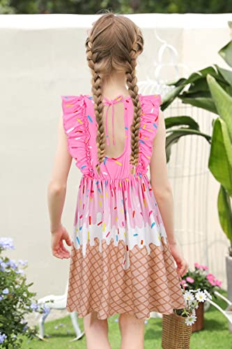 Goodstoworld Toddler Girl Dress for Kids Summer Beach Ruffle Tie Back Dresses for 2-8T3