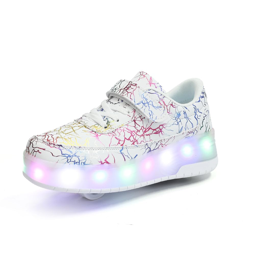 HUSKSWARE Pattini a rotelle, per Ragazzi e Ragazze, con 4 Ruote, Regolabili, con Ruote, Colore Nero, Bianco,Rosa 28-40 EU