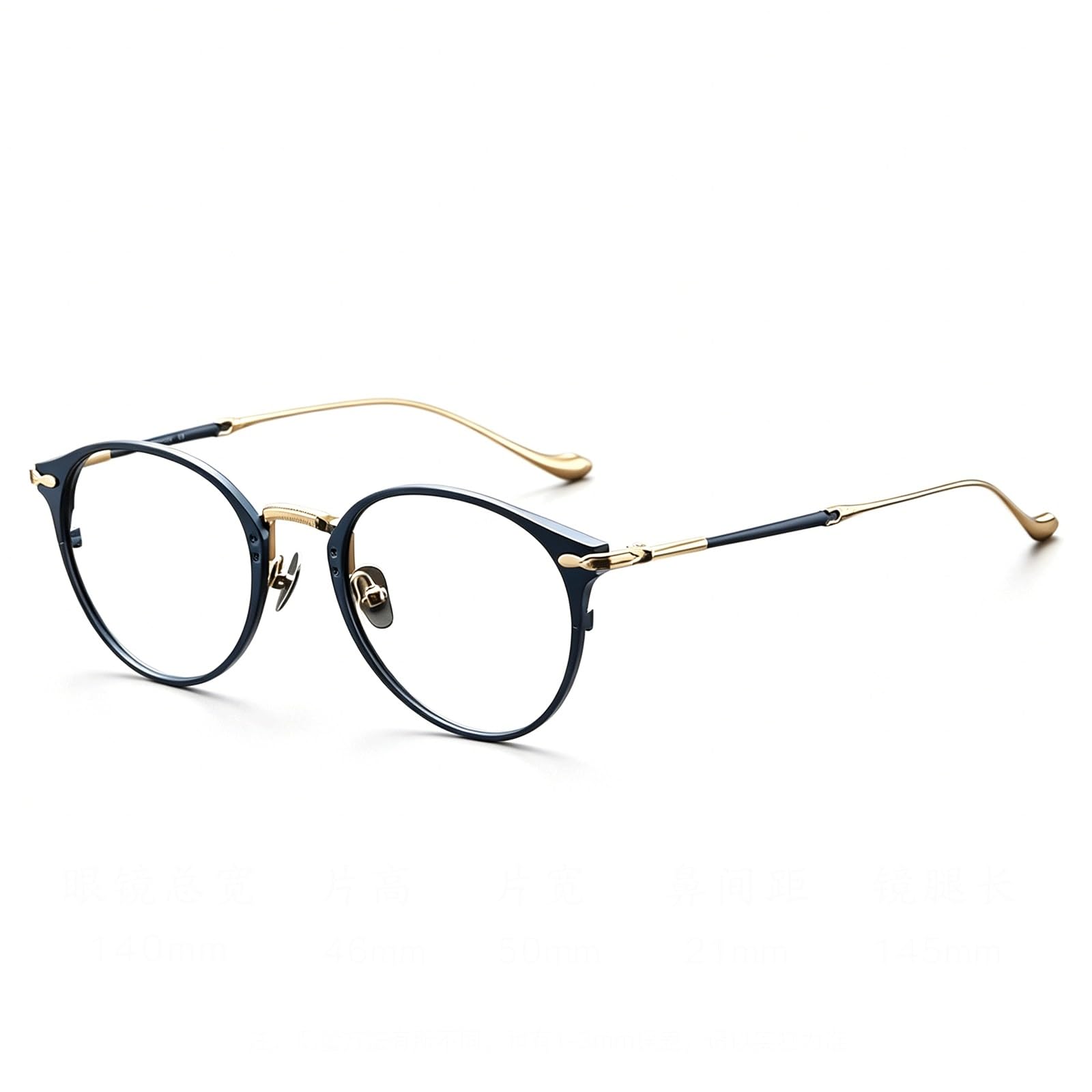 KLJUddGY Men's Eyewear Frames Reading Glasses Full Rim Spectacles for Computer Non Prescription Eyeglasses Titanium Glasses Carved Design(Blu)