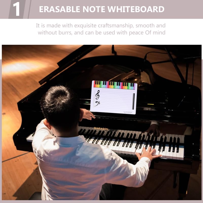 SEWACC Beginner's Practice Tool Erasable Stave Whiteboard Music Education Aid, Assorted Color, 28.40X21.00X0.10CM - Image 2