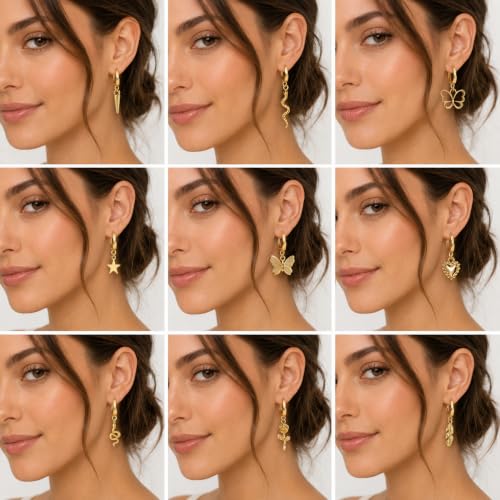 Image of Shining Diva Fashion Combo Set Stylish Drop Earrings for Women and Girls