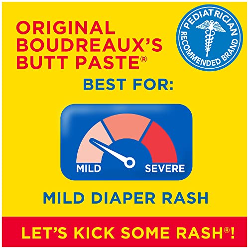 Boudreaux's Butt Paste Original Diaper Rash Cream for Baby, Ointment With Zinc Oxide, 16 oz Jar