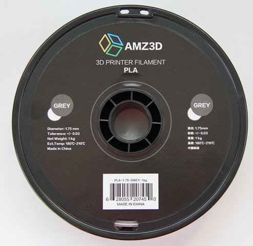 1.75mm Grey PLA 3D Printer Filament - 1kg Spool (2.2 lbs) - Dimensional Accuracy +/- 0.03mm