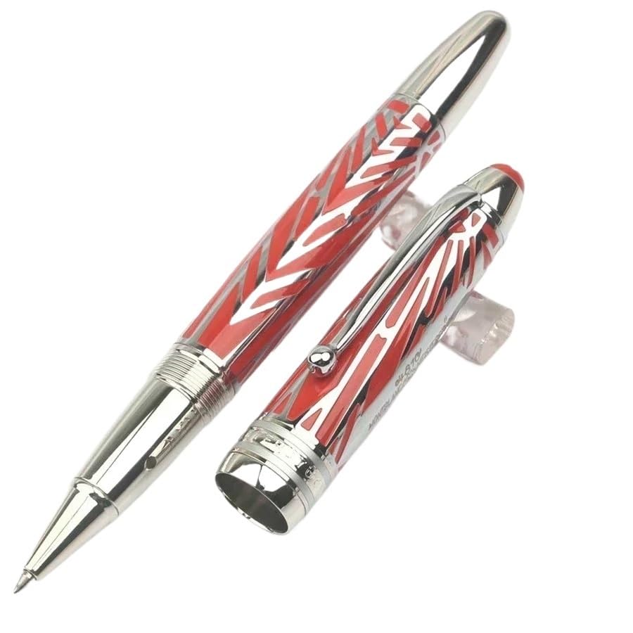 Kolbenroller-Füllfederhalter, schwarz, limitierte Auflage, blau-grün, Kunstharz, Metallkappe, Büroschreibstift (Rot, Stift- und Stiftetui)