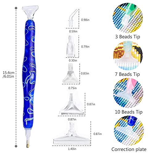 Oyearts 5D Diamond Painting Pens Kits, Diy Handmade Resin Drill Picker Tool For Diamond Painting, Cross, Stitch, And Nail Art（Blue #TOP2
