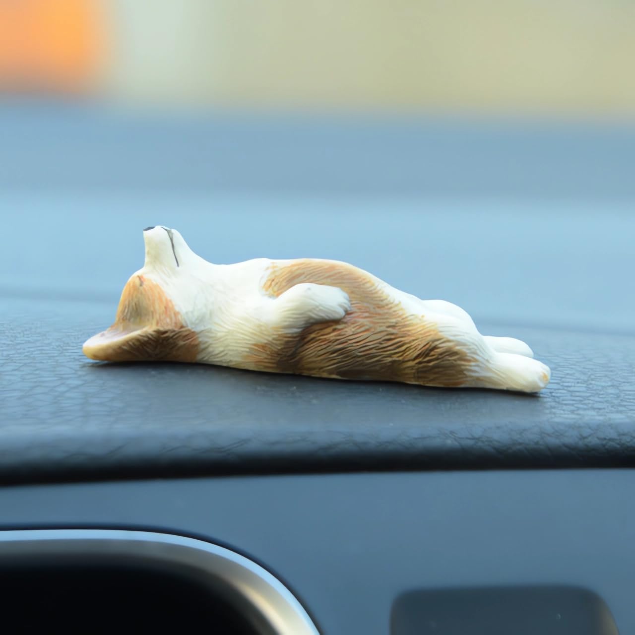 CHUOZI Corgi Cub Standing Decorative Statue,Miniature Dog Collectibles ” Lying Sleeping Figurine, Realistic Lifelike Animal Home Decoration, Polyresin. (X)
