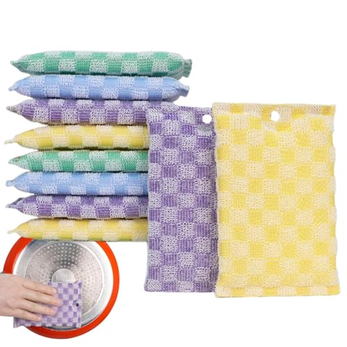Estropajos De Alambre para Limpieza - Estropajo De Lana De Acero,Reutilizable Absorbente Multiusos Doble Cara para Cocina Fregadero Vitrocerámica Cuencos