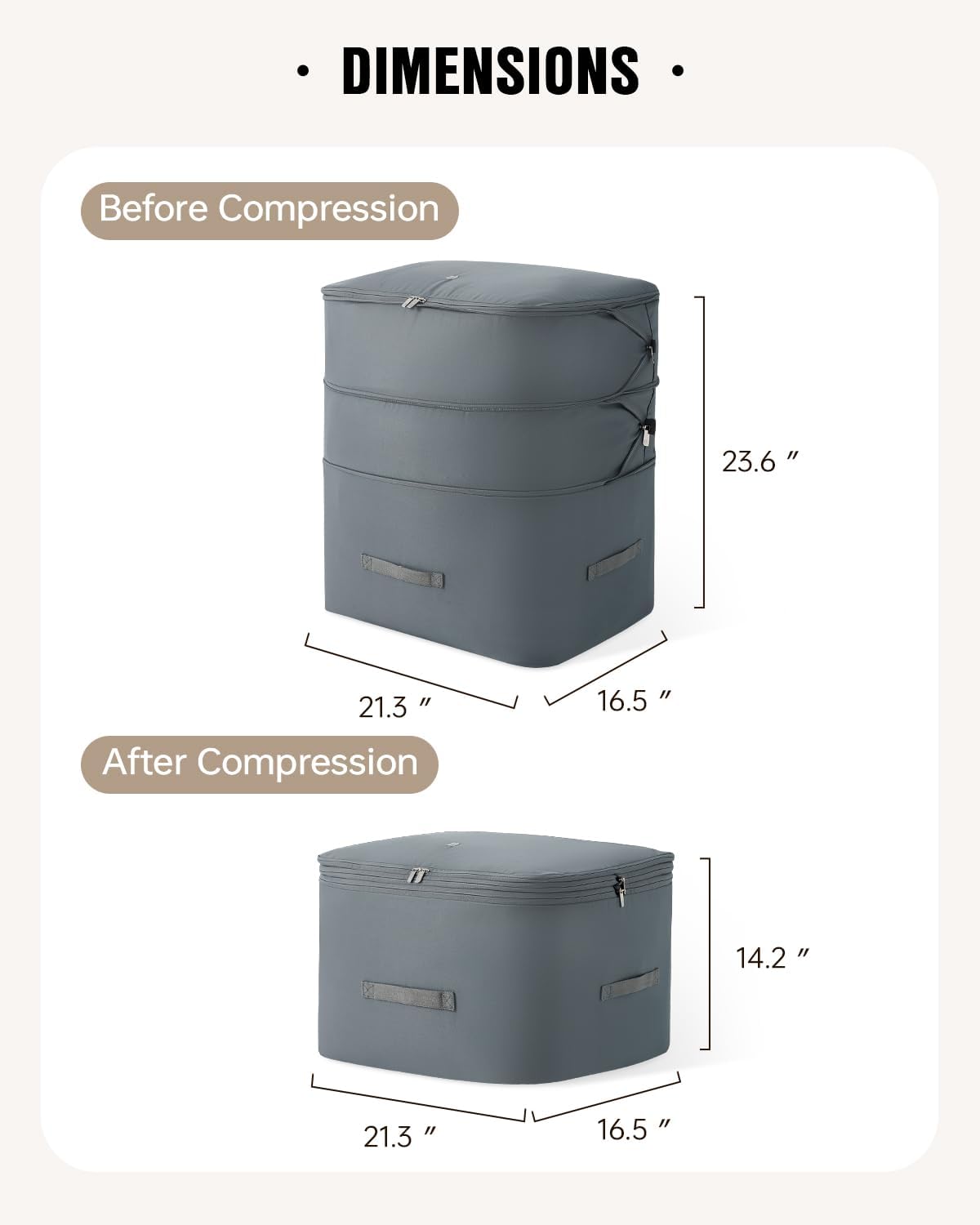 Eachy 3-Pack Comforter Storage Bag Blanket Storage Bags, 136L Compression Storage Bags for Blanket Comforter, Ultra Space Saving Self Compression Organizer - Image 7