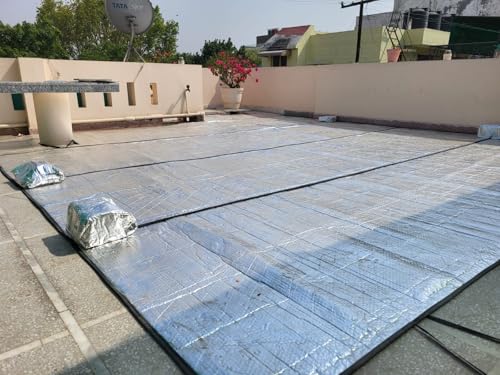Image of Heat Reflective Mat for Terrace /Roof - Rubber Floor Mat (Silver /Black, 10 feet x 2 feet)