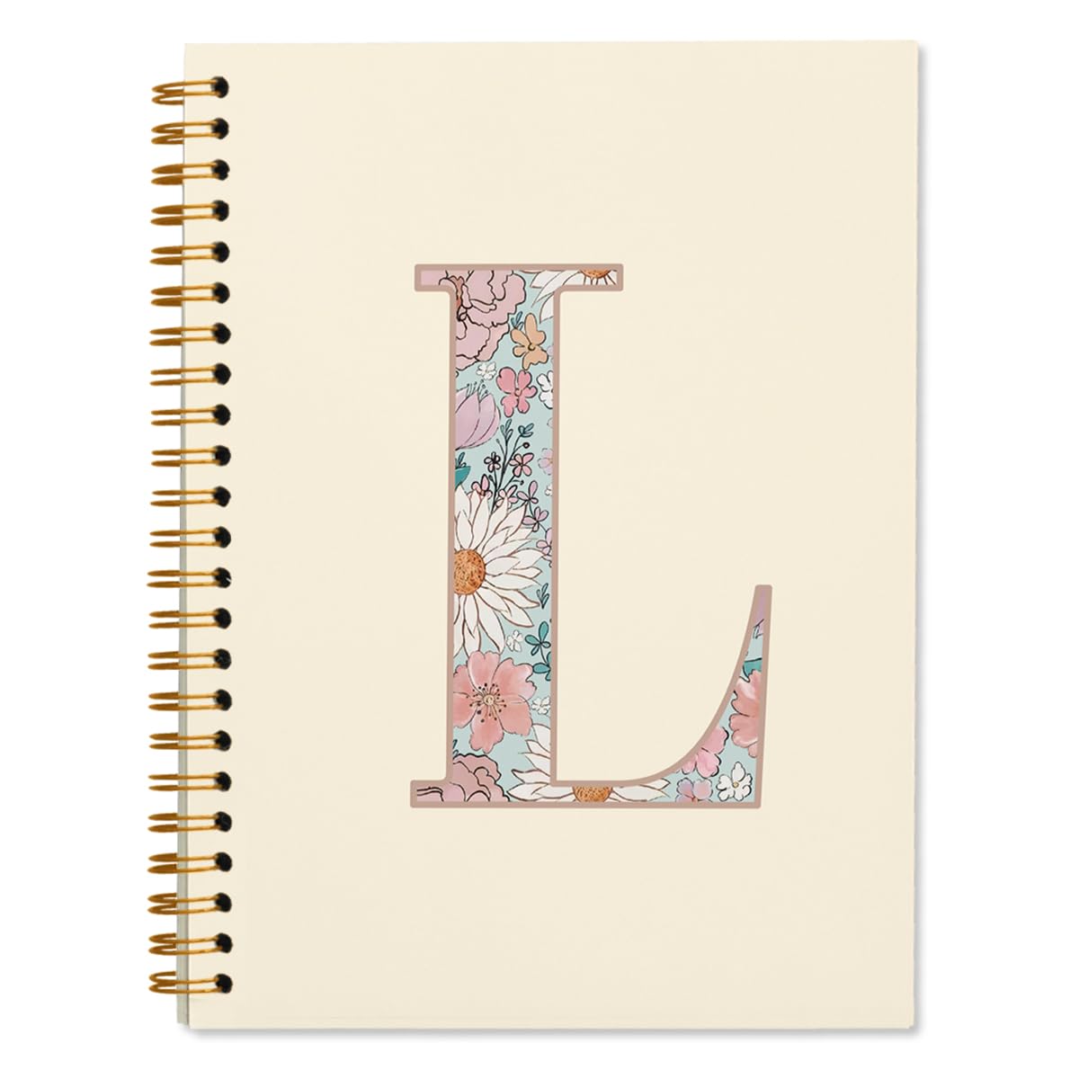 Notizbuch mit Initiale L, personalisierte Geschenke, individuelles Notizbuch, Tagebücher zum Schreiben, Monogramm-Geschenke für Frauen, personalisierte Notizblöcke, gebundenes Spiralbuch