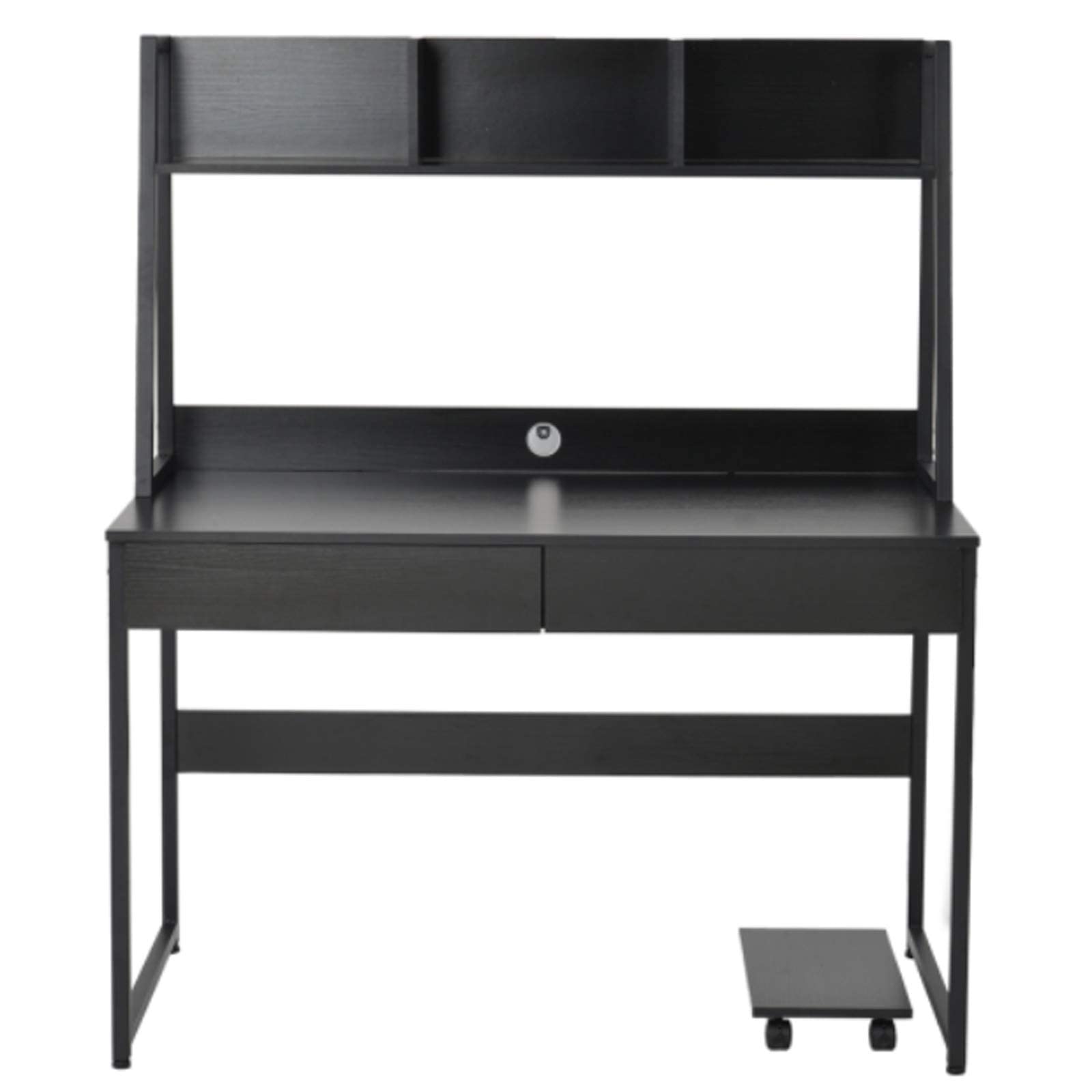 Buy Computer Desk with Shelves and Two Drawer 47 inch Large Rustic