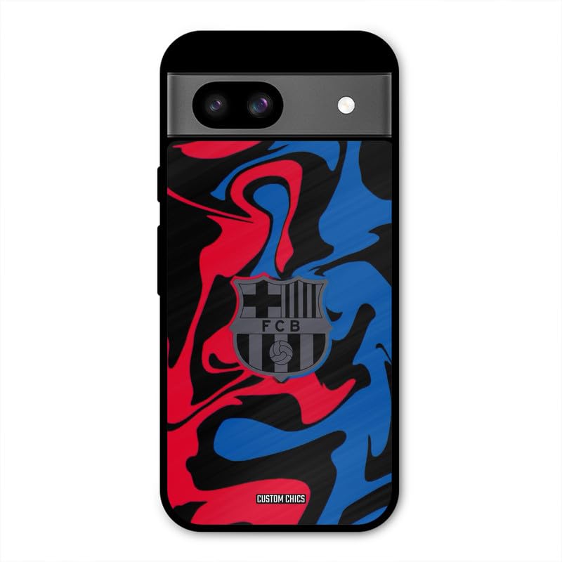 Image of PrintShield FC Barcelona Comic Back Cover for Google Pixel 8a, Shockproof Printed Phone Case with Soft TPU Sides & Anti-Slip Grip