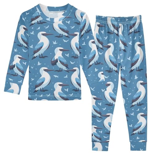 Pajama Sets Long Sleeve Blue Footed Booby on Sky Soft Comfy Sleepwear 2 Piece PJS 3-8T