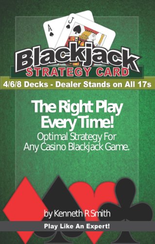 Blackjack Basic Strategy Chart: 4/6/8 Decks, Dealer Stands on All 17s (2-sided card)