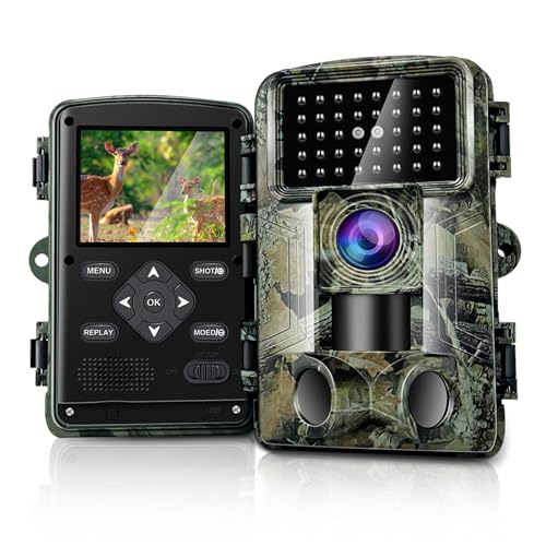 HAZA Camara Caza 58MP 2.7K HD Camara Fototrampeo con Micro SD 32GB Cámaras de Caza Visión Nocturnal Impermeable IP66...