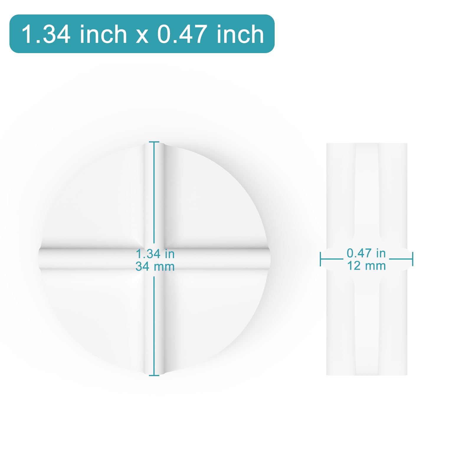 stonylab 2er-Set Doppelkreuzmagnetrührstäbe, 34 mm x 12 mm, PTFE-Beschichtet, Weiße Rührstäbe für Rührgeräte, Laborrührer, Mischanwendungen