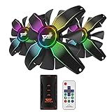 darkFlash 120mm RGB Case Fan ARGB 3 Pack 5V 3-PIN Connector MB Sync Fans Cable Management Silent Fan