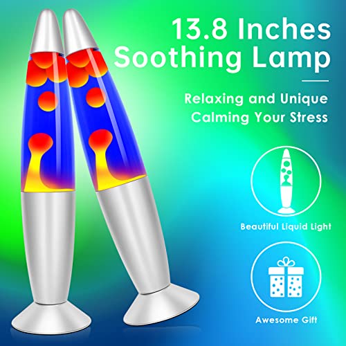 13.8" Inch Lava Lamp, Relaxing Liquid Motion Lamp With Orange Wax In Purple Blue Liquid, Entertaining For Adults And Children, Amazing Night Light Gifts For Holiday & Birthday #TOP1