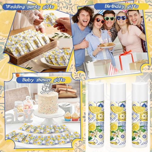 Image of 24 Pcs Italian Lemon Lip Balm Bulk Summer Lemon Party Favors Gifts