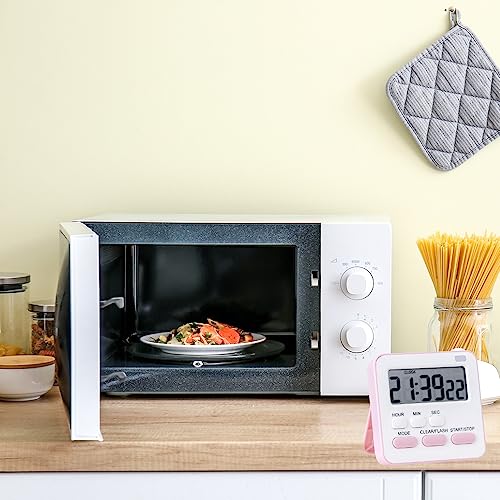 Image of YELONA Digital Magnetic Timer for Kids, Kitchen, Cooking, Egg, Teacher, Exercise, Productivity- Pink, Pack of 2
