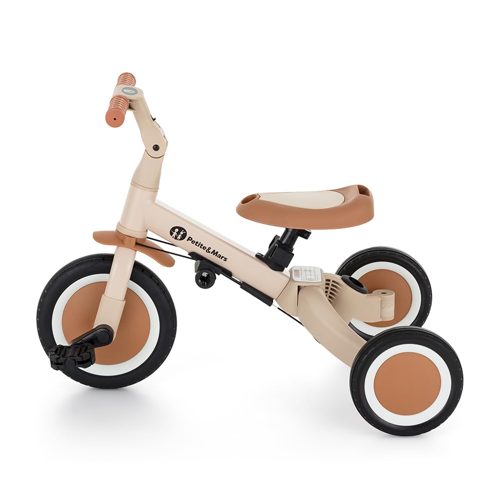 PETITE&MARS Multifunktionales 5-in-1-Dreirad Turbo * Fahrrad * Dreirad * Laufrad * Rutschauto * Lauflernfahrzeug (Desert Sand)