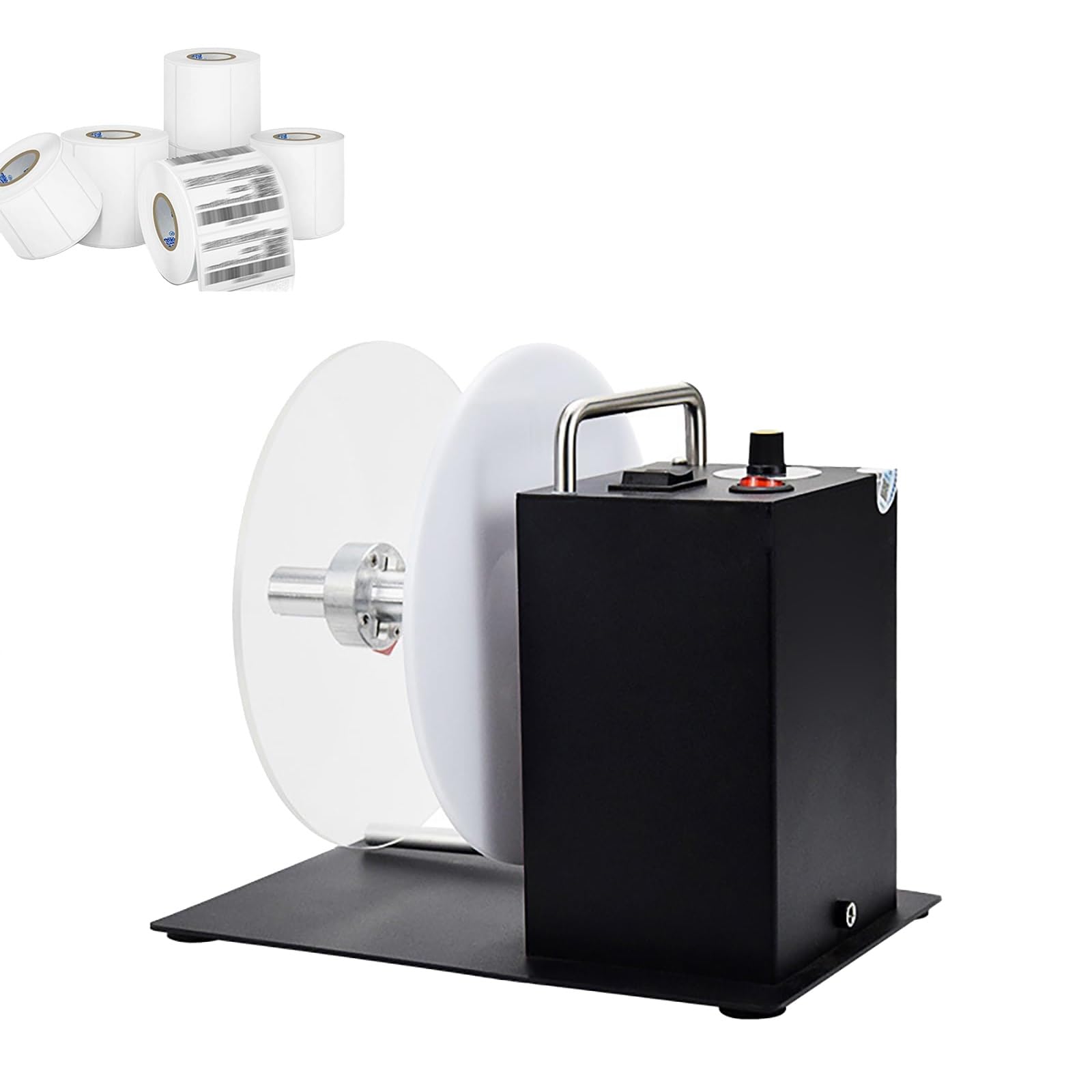 Automatic Label Rewinding Machine, Portable Sticker Rewinder with One-Way and Two-Way Options, Adjustable Speed, Silent Design for Office, Warehouse, Production Line