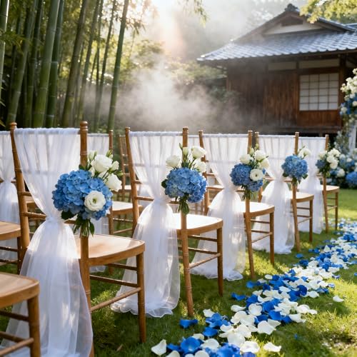 BVIEAKD 29 Inch X 18Ft White Chiffon Wedding Arch Draping Fabric for Ceremony Reception and Party Backdrop by BVIEAKD - Image 6