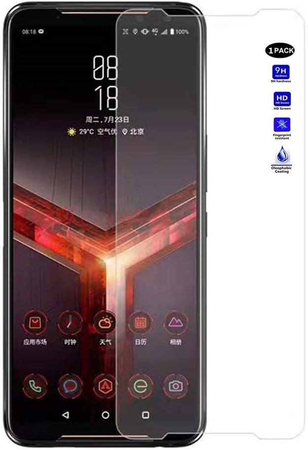 XMTON Asus ROG Phone II ZS660KL,Asus ROG Phone 2 6.59" Screen Protector,Transparent 0.3mm 9H Hardness Tempered Glass Screen Protector for Asus ROG Phone II,Asus ROG Phone 2 Smartphone (1 Pack)