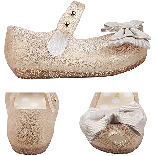 Mvlsoct Girls Princess Mary Jane Cloth Bow Jelly Shoes Flats2