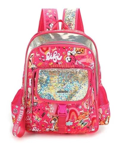 CHIMOLA Unisex Çocuk Sırt Çantası, Kırmızı, M