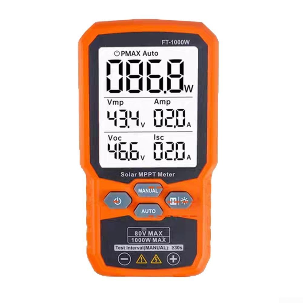FT1000W MPPT contatore solare multimetro fotovoltaico per tracciamento preciso del punto di potenza massima e test del pannello fino a 1000 W con misurazione di tensione e corrente