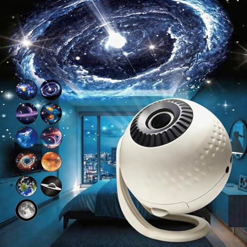 Image of Home Planetarium Star Projector Galaxy Light Night Lights with 12Film Discs,Nebula/Moon/Celestial Galaxy Projector,Projection Lamp with Bluetooth Speaker,Zoom,Timer&Rotation Control,3D Light Projector