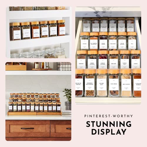 Glass Spice Jars With Label And Organizer, 36 Spice Jars With Bamboo Lids, Spice Bottles Empty Glass With Labels Seasoning Organizer Jars Labels, Spice Containers With Labels Spices Seasonings And Sets #TOP3
