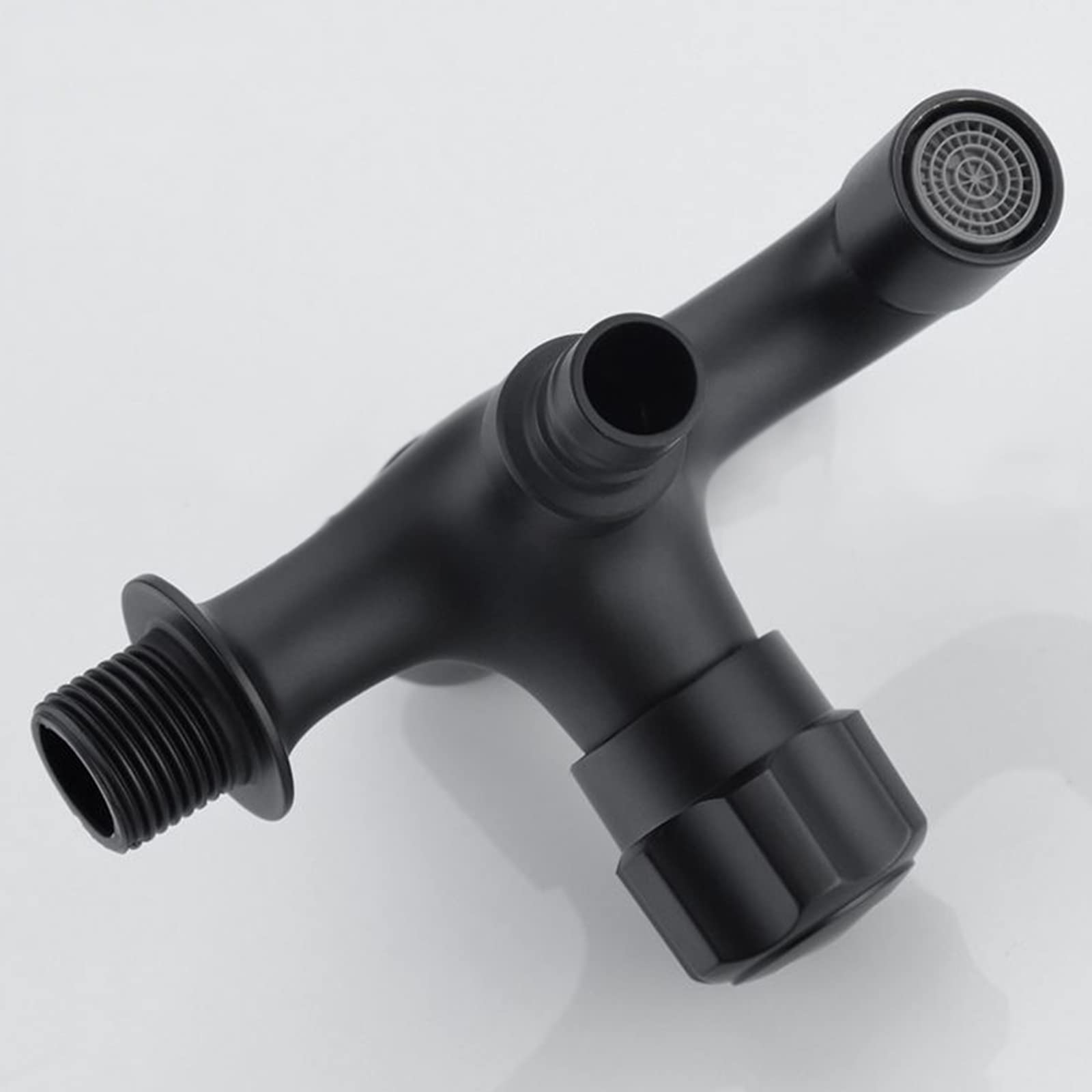TTDGYYXW Rubinetto per Lavatrice Nero One in Two out Rubinetto per Lavatrice Doppio Uso Rubinetto in Ottone Splitter Rubinetti in Ottone Esterno per lavello, Nero B(Nero B)