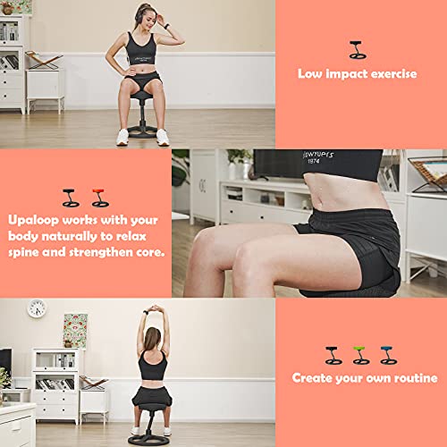 Image of FUQARHY Exercise Fitness Chair, Balance Fitness Stool, 360 Rotating Roller Active Seating for Home Office, Fitness Sport, Garage, Black