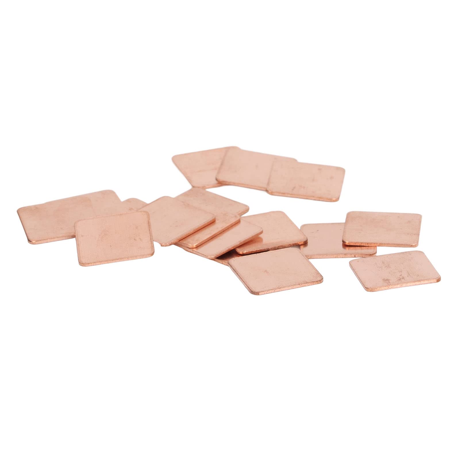 Cobre Shim Disipador de Calor Almohadilla térmica, Disipador de Calor Cobre 100 Piezas for PC CPU VGA RAM Varios tamaños con Caja Almacenamiento(20 * 20 * 1.0mm)