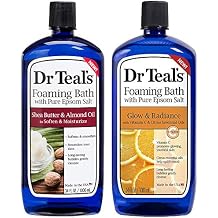 Dr Teals Foaming Bath Combo Pack 68 fl oz Total, Moisturizing Shea Butter & Almond Oil, and Glow & Radiance with Vitamin C and Citrus Essential Oils