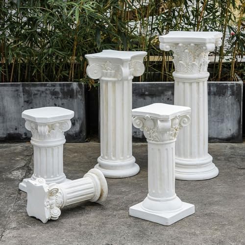 Magnesium Oxide Corinthian Column Pedestal - Roman Style Decorative Pillar for Wedding Decor, Plant Stand, Indoor/Outdoor Display, Elegant Home Accent, Durable & Weather-Resistant