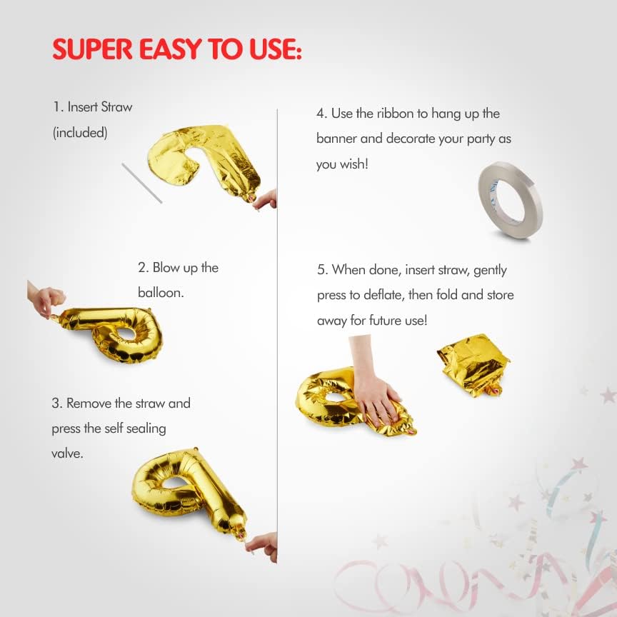 Miniatura 6 de Cartel de feliz cumpleaños (16 pulgadas) letras 3D de globo de feliz cumpleaños, suministros inflables para fiestas de cumpleaños para adultos