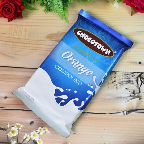 Image of Choco Nutri Town Premium Orange Compound Slab | Chocolate Bar For Making Cakes & Cookies - 500G