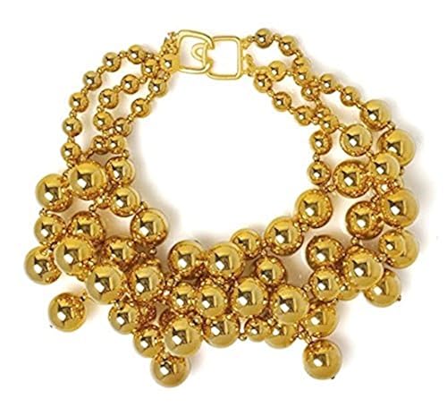 Kenneth Jay Lane Polished Gold Bead Necklaces