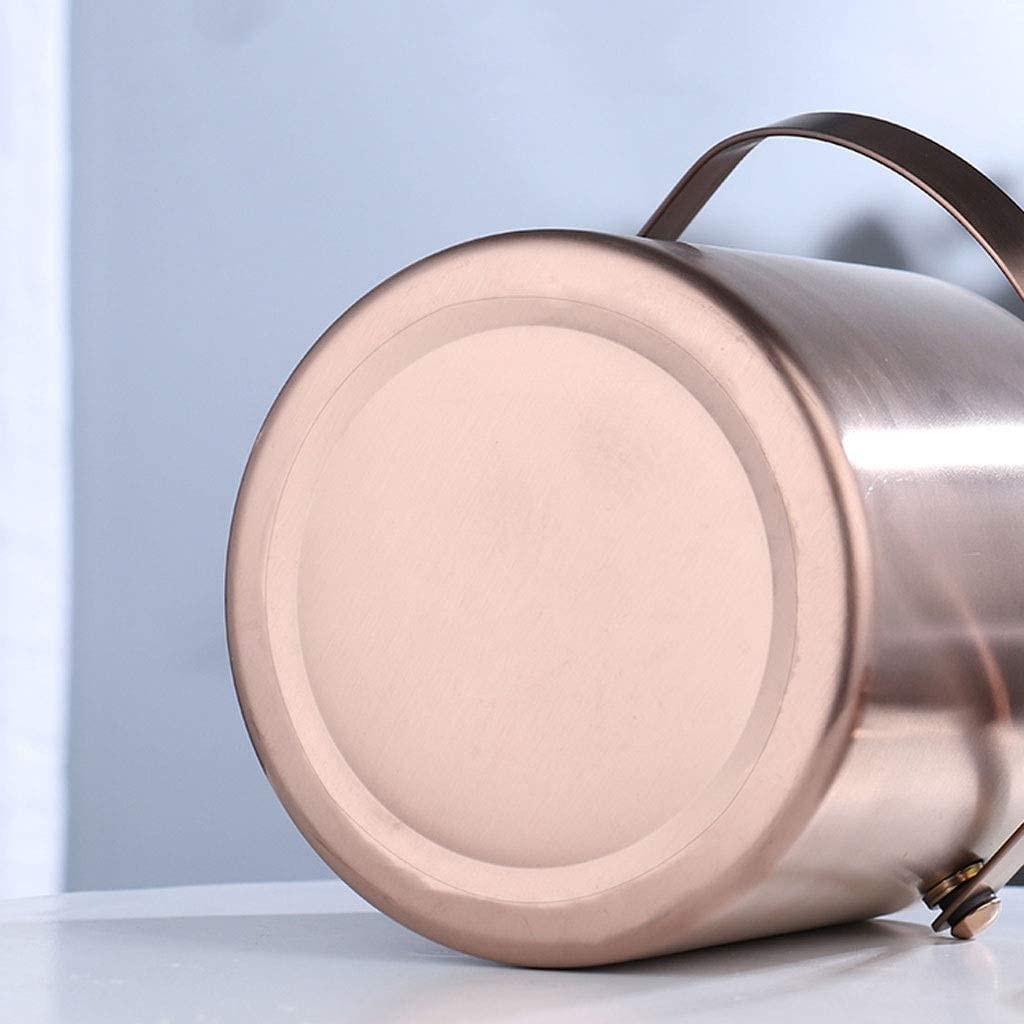 Cubo de hielo de metal, cubo de vino de acero inoxidable con doble aislamiento térmico y tapa, ideal para uso en champán y bar, capacidad de 2 litros