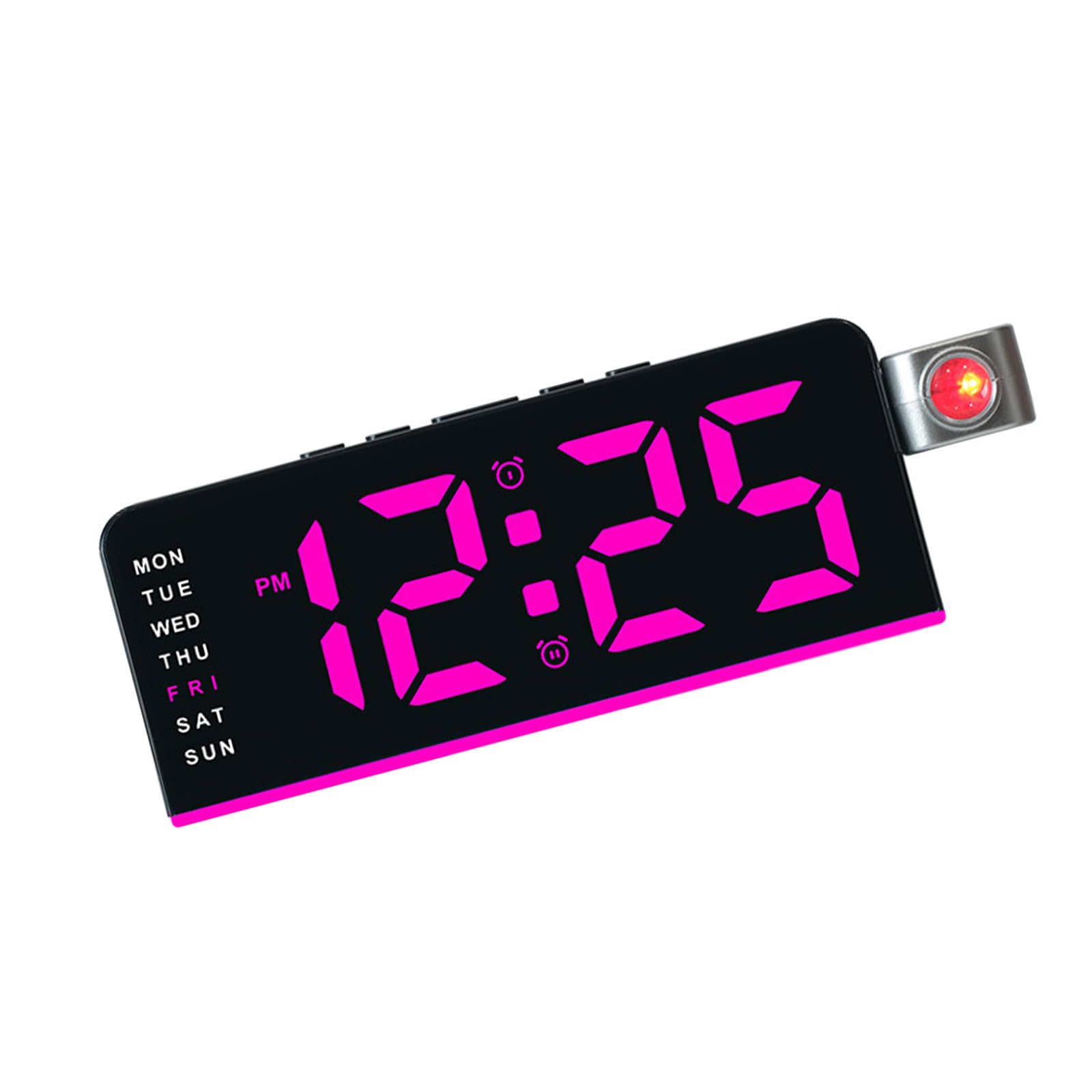 Shurhome Digital Projection Alarm Clock with 180° Rotatable Ceiling Projector, Loud Alarms, Temperature Date for Bedroom Temperature Date for Bedroom