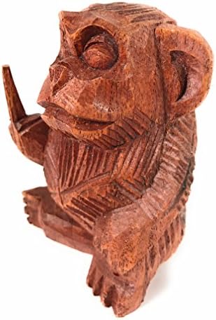 Rude Monkey Carved 4.5" Bad Monkey Business Flipping the Bird | #raw02 image 5