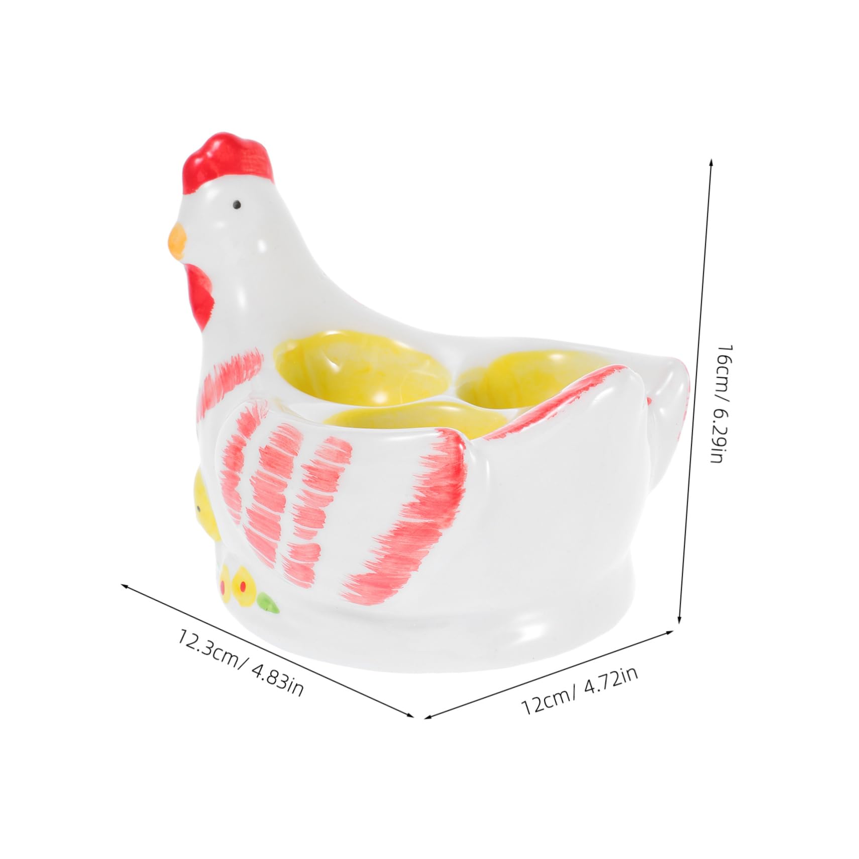 Alipis Support à Œufs Céramique Coquetier Forme De Poussin Emplacements pour Œufs Coque Et Ustensiles De Cuisine